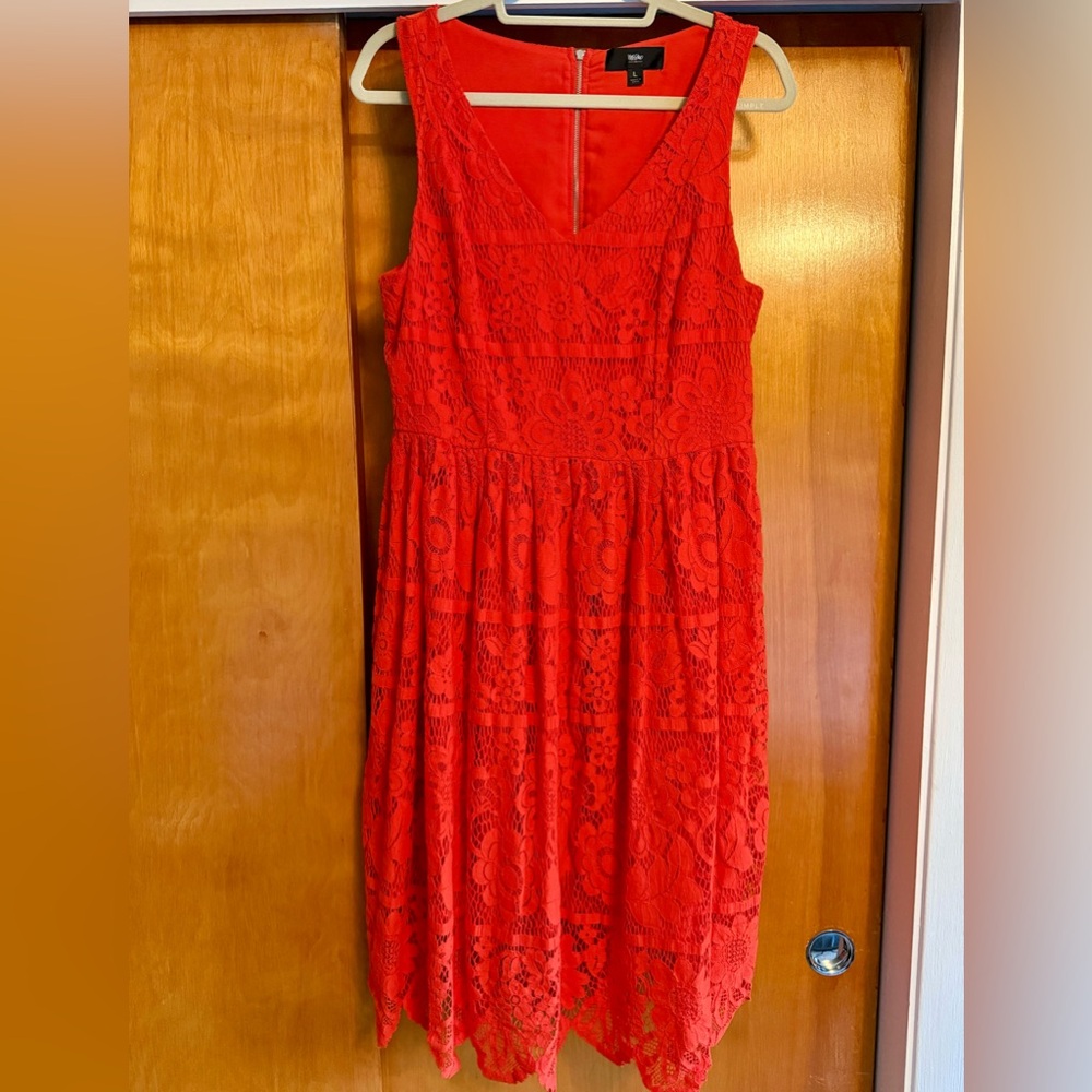 Mossimo Sleeveless Lace Midi A-line Dress